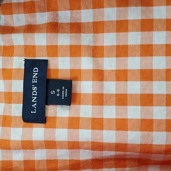 LAND'S END Women's Long Sleeves Buttons Trench Raincoat in Orange, Size Small - Picture 7 of 10